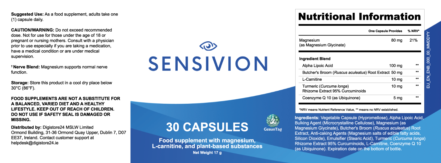 Sensivion label — nutritional information